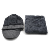 New Winter Beanie Hats Scarf Set Warm Knit Hat Skull Cap Neck Warmer with Thick Fleece Lined Winter Hat and Scarf for Men Women