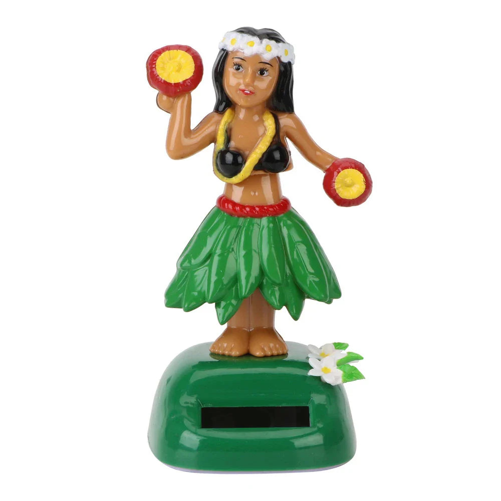 Solar Powered Shaking Head Toy Hula Auto Interior Dashboard Decoration Hawaii Girl Car Ornaments