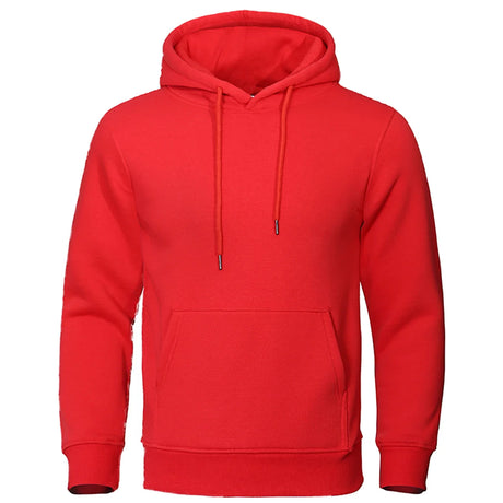 Solid Color Men Hoodies Fleece Warm Mens Sweatshirt Fashion Streetwear Casual Men's Loose Breathable Pullovers Brand Hoody