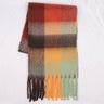 Luxury Brand Women Plaid Scarf Winter Warm Pashmina Shawls Cashmere Thick Wrap Lady Tassel Scarves Rainbow Hairy Bufanda