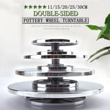 15/20/25/30CM Pottery Wheel Aluminum Turntable, DIY Clay Tools Double-Sided Cake Pottery Turntable Sculpture Ceramics Cake Stand