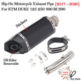 Slip on 51mm Motorcycle Exhaust System Muffler Escape Modified Middle Link Pipe For KTM DUKE 125 250 390 RC390 2017 18 2019 2020