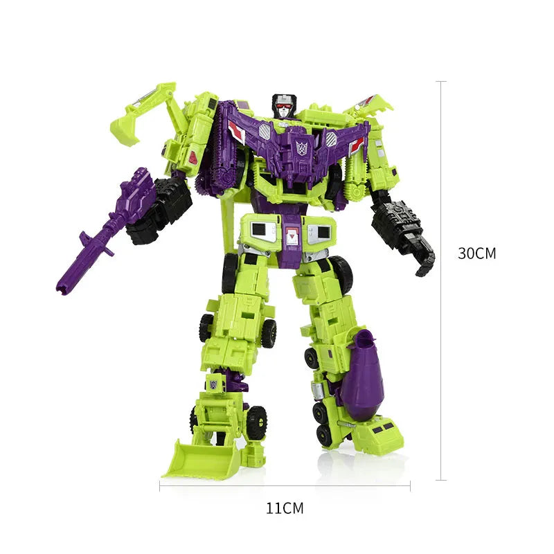 HZX 6In1 Devastator Haizhixing Transformation Toys Anime Action Figure KO G1 Robot Aircraft Engineering Vehicle Model  NO Box