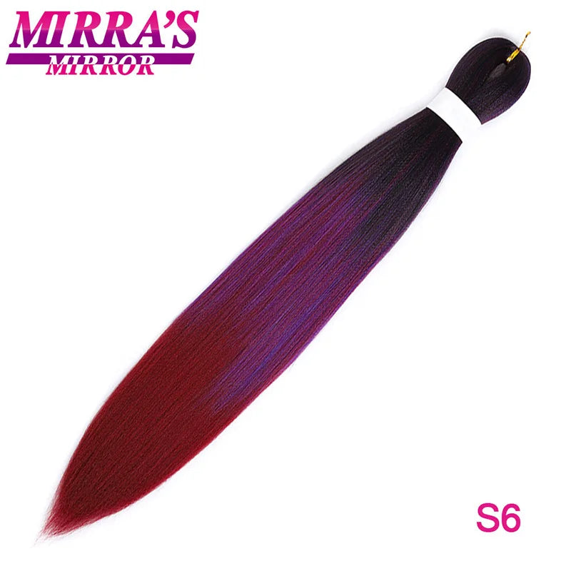 Braiding Hair Extensions Synthetic Hair for Braids Ombre Pre Stretched Jumbo Braids Hair Hot Water Setting Braid Mirra's Mirror