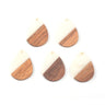 10PCS Water Drop Earrings Accessories Natural Wood & Resin Splicing Hand Made DIY Making Charms Jewelry Findings & Components