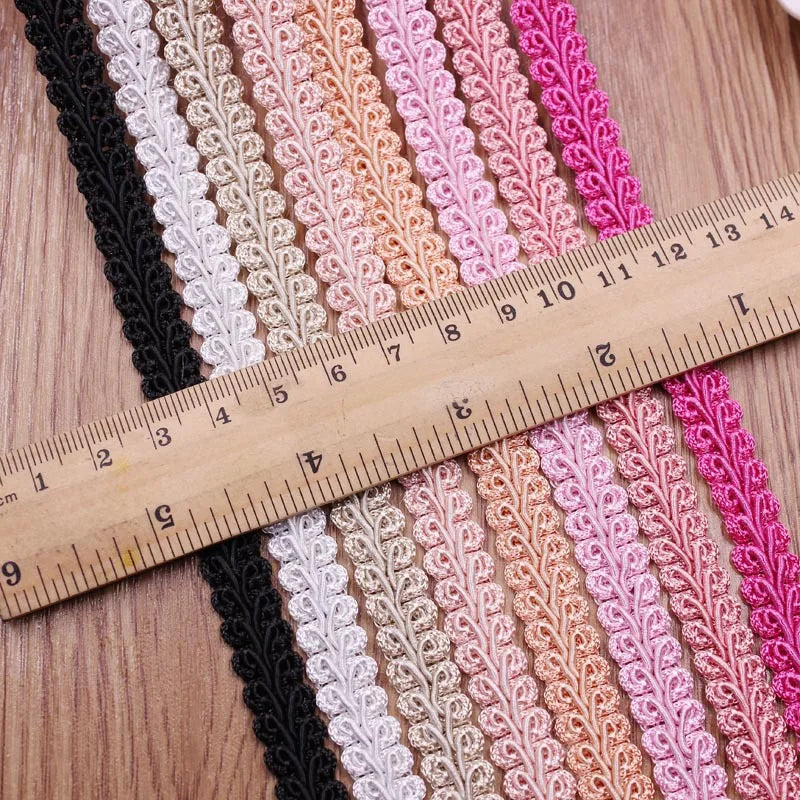 12mm Curve Cotton Lace Trim Centipede Braided Ribbon Fabric Handmade DIY Clothes Sewing  Lace Trim Supplies Craft Accessories