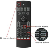 MX3 backlight Mic Voice Air Mouse Mini keyboard Russian English 5 IR Learning for Android Smart TV Box PC Remote Control