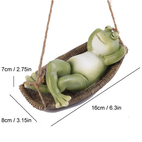 Creative Cute Frogs Cat Dog Resin Lying Santa Claus Statue Garden Hang On Tree Decorative Pendant Indoor Outdoor Decor Ornament