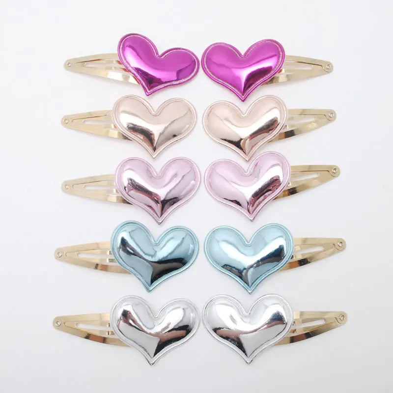 10pcs/lot Small Size Girls Hairclips Glitter Heart  Birthday Gift Baby Girls Hair Accessories Kids  Hair Clip For Children