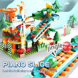 Newest Piano Marble Race Run Block Big Size Building Blocks Plastic Funnel Slide DIY Assembly Bricks Toys For Children Kids Gift