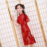 Lovely Girls Silky Satin cheongsam Dress Cute Princess Girls Dresses Kids Party Ball Gown Dress New Year cheongsam Clothing