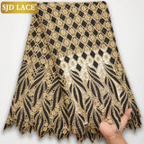 SJD LACE 2024Skin Friendly Classic African Eembroidery Guipure Cord with Stones Fabric Nigerian Celebration lace For Party A2547