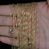 Wholesale Lots 10pcs/lot 2mm KC Gold Color Water Wave Chain Necklaces 16" 18" 20" 24" Fashion Jewelry Necklace Chains