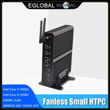 Windows Tiny Desktop Nettop i7 5500U 4650U 2*Lans 2*HDMI 1*Optical Barebone Mini PC HTPC Nuc Fanless Broadwell Computer WiFi BT