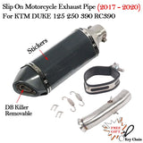 Slip on 51mm Motorcycle Exhaust System Muffler Escape Modified Middle Link Pipe For KTM DUKE 125 250 390 RC390 2017 18 2019 2020