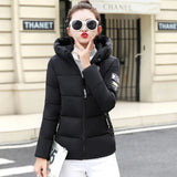 Women Winter Parkas Hooded Thick Warm Short Coat Elegant Slim Cotton Padded Jacket Korean Casual Outwear Female Clothes Street