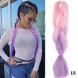 24Inch Synthetic Hair Extensions for Braids 100g/pc Jumbo Braiding Hair Kanekalon Colored Hair Pre Stretched Yaki Jumbo Braids