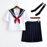 White Schoolgirl Uniform Japanese Class Navy Sailor School Uniforms Students Clothes For Girls Anime COS Sailor JK Navy Suit