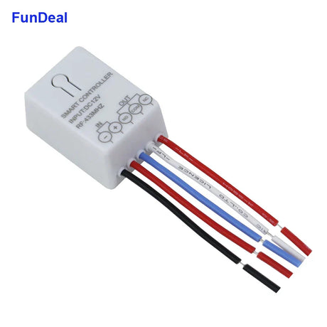 FunDeal 433Mhz Universal Wireless Remote Control Switch DC 12V 1CH Relay Receiver Module RF Transmitter On Off Remote Controls