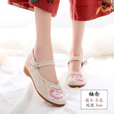 comemore Jacquard Embroidered Women Soft Bottom Ballet Flats Elegant Ladies Casual Strap Ballerinas Chinese Style Cotton Shoes