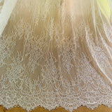 Off white wedding lace Thin and soft eyelash lace fabric 1.5x3 meters/piece sewing for women gowns NEW