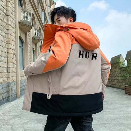 Men Winter New Warm Casual Fur Hooded Jacket Parkas Men Outdoor Fashion Warm Thick Pockets Army Coat Parkas Men
