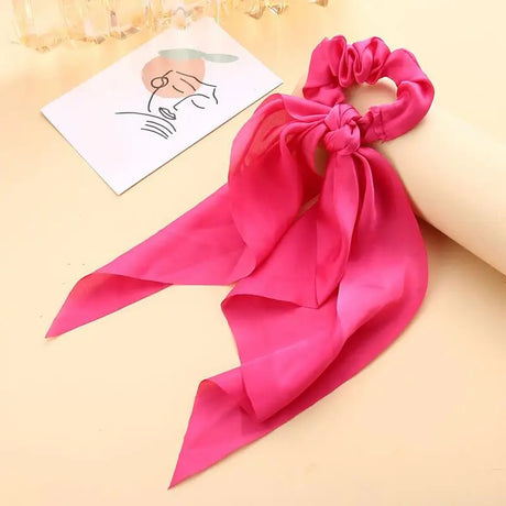 1PC New Women Scrunchie Ribbon Elastic Hair Bands Bow Scarf Solid Head Band for Girls Ladies Hair Ropes Ties Hair Accessories