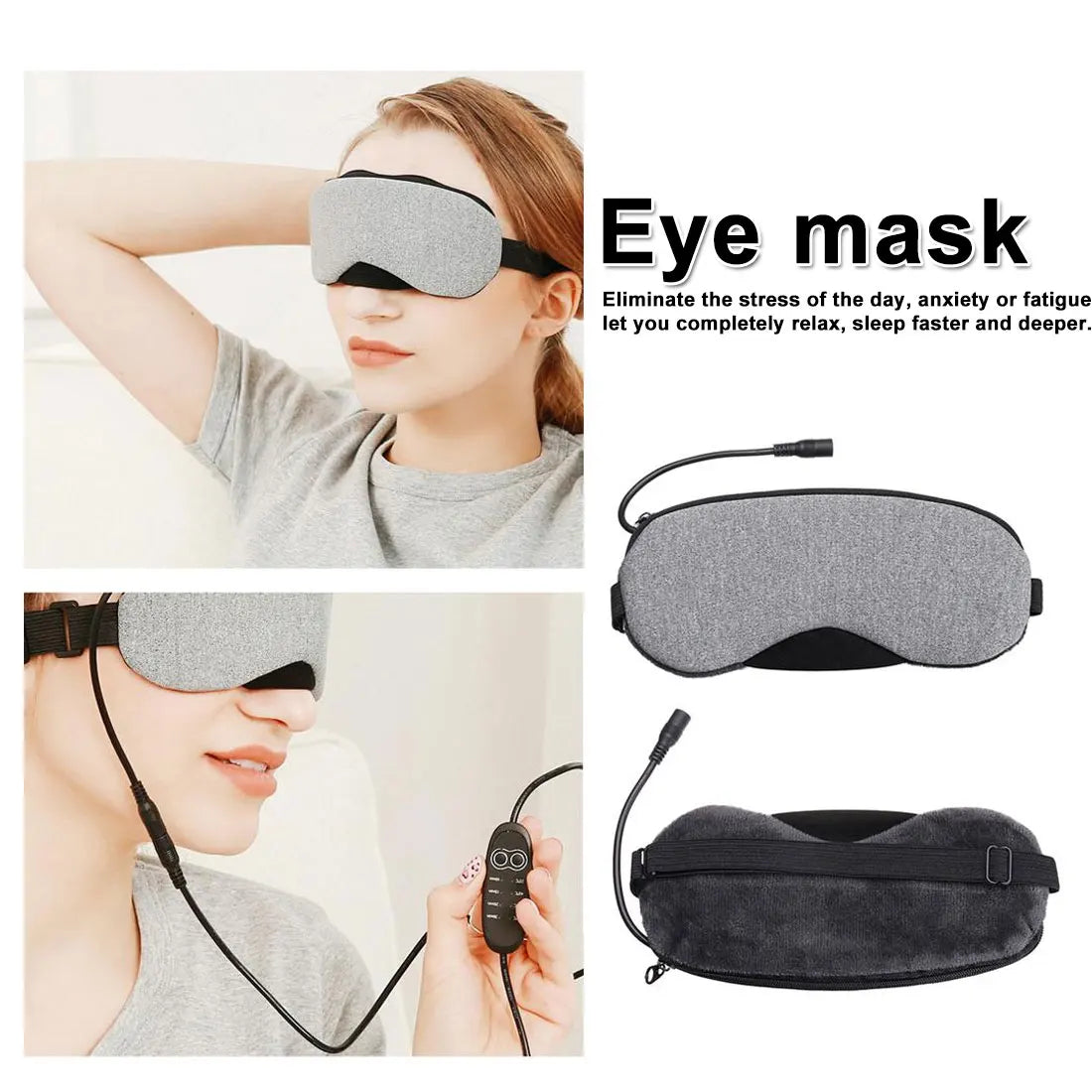 1pcs New Temperature Control Heat Steam Cotton Eye Mask Dry Tired Compress USB Hot Pads Eye Care