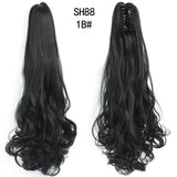 Synthetic Long Wavy Claw Clip On Ponytail Drawstring Hairpiece Wave Curly Black Brown Blonde Ombre Fake Hair for Women