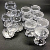 50Pcs 10ML Small Round Jars Strorage Box Acrylic Japan Style  Jewelry Rings Clear Beads Accessory Organizers Container