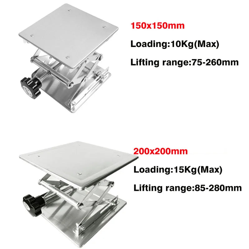 Stainless Steel Lifting Platform Laboratory Lifting Stand Scissor Rack Lab-Lift Table Size 150x150mm , 200x200mm