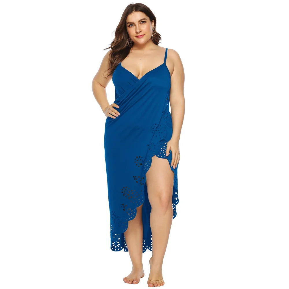 Sexy Cover Up Plus Size Bikini Women Swimsuit Cover-up Beach Bathing Suit Beach Wear Knitting Swimwear Mesh Beach Dress