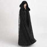 Court vintage lace hooded coat Hallowee dress punk Long cloaked women medieval skirt women european clothing Wizard cloak cape