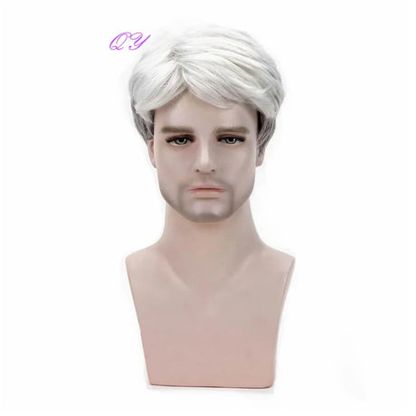 Synthetic Man Wigs  Black Short Curly For Men Wigs With High Temperature Fiber Daily Wear Curl Fashion Hairstyle Male Wig