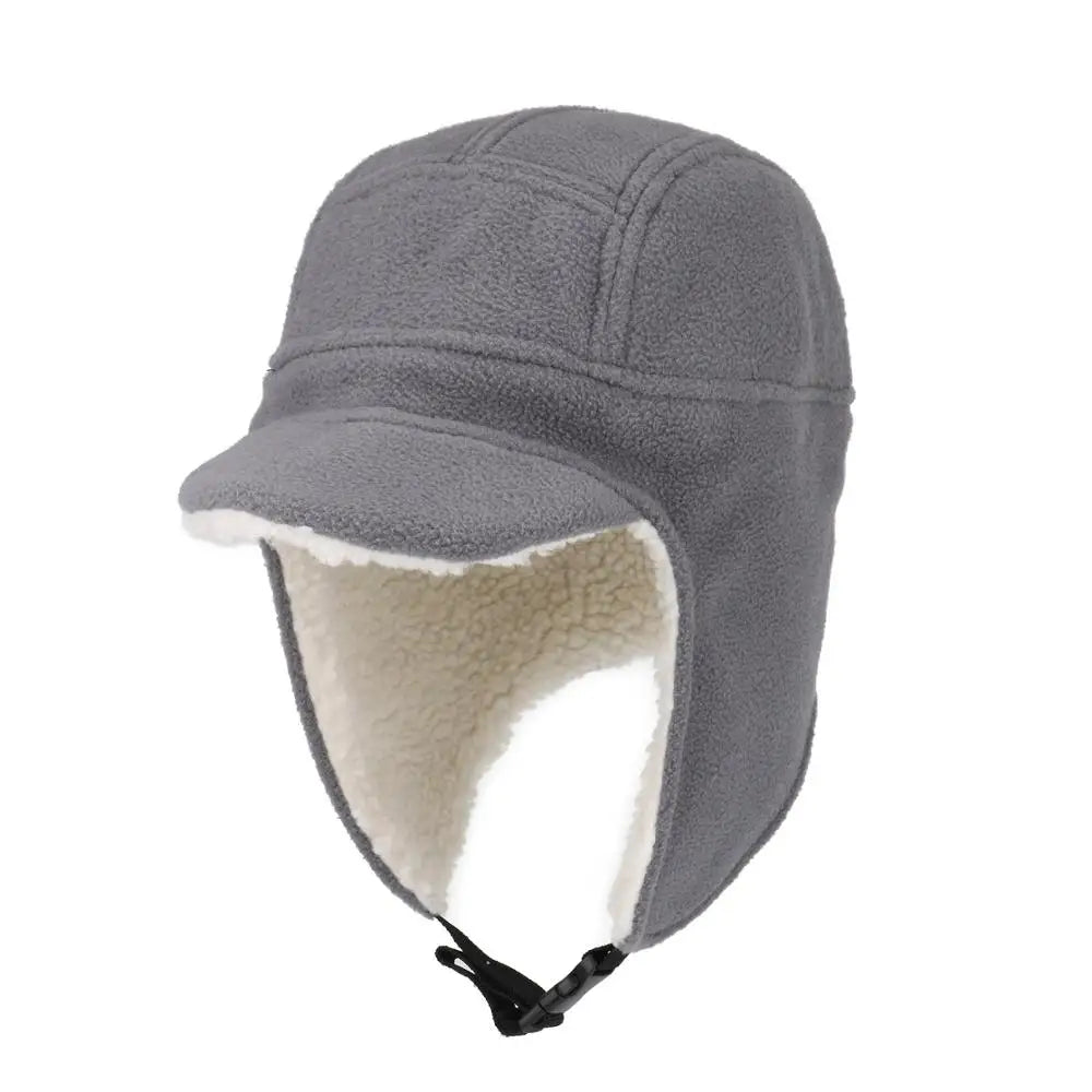 Connectyle Men's Women Soft Fleece Warm Winter Hats Sherpa Lined with Visor Windproof Earflap Snow Ski Skull Cap