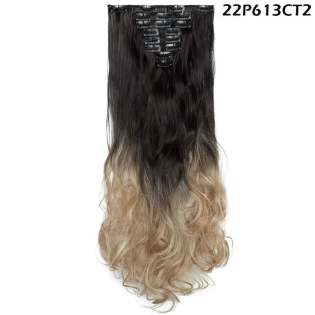 S-noilite Synthetic 24inch 140g 8PCS/set Clip In On Hair Extensions 18 Clips ins Curly Natural Hairpieces Clip In Hair For Women