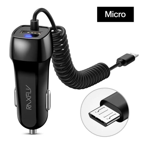 RAXFLY Car Charger Car USB Quick Charger 3.0 For Xiaomi Car Charger For Mobile Phone Micro Type C Fast Cable For iPhone Chargers