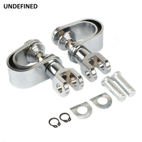 1-1 1/4" Chrome Motorcycle Highway Foot Pegs Clamp Engine Crash Bar Engine Guard Footrest Mount For Harley Chopper Bobber Custom