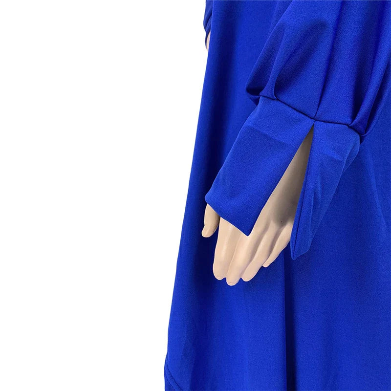 Plus Size Tops Sexy Slash Neck One Shoulder Puff Sleeve Long Blouses Elegant Ladies Irregular Shirts Wholesale Dropshipping