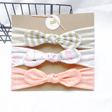 3pcs/lot Solid Nylon baby headband Bow Headbands For Cute Kids  Indian Turban Knot Rabbit Cotton Kids Hair Accessories