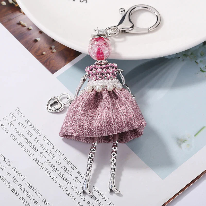 YLWHJJ brand Doll Handmade Cute charm keychain for Women Car Pendant Girls fashion Jewelry Bag key chains Accessories key ring