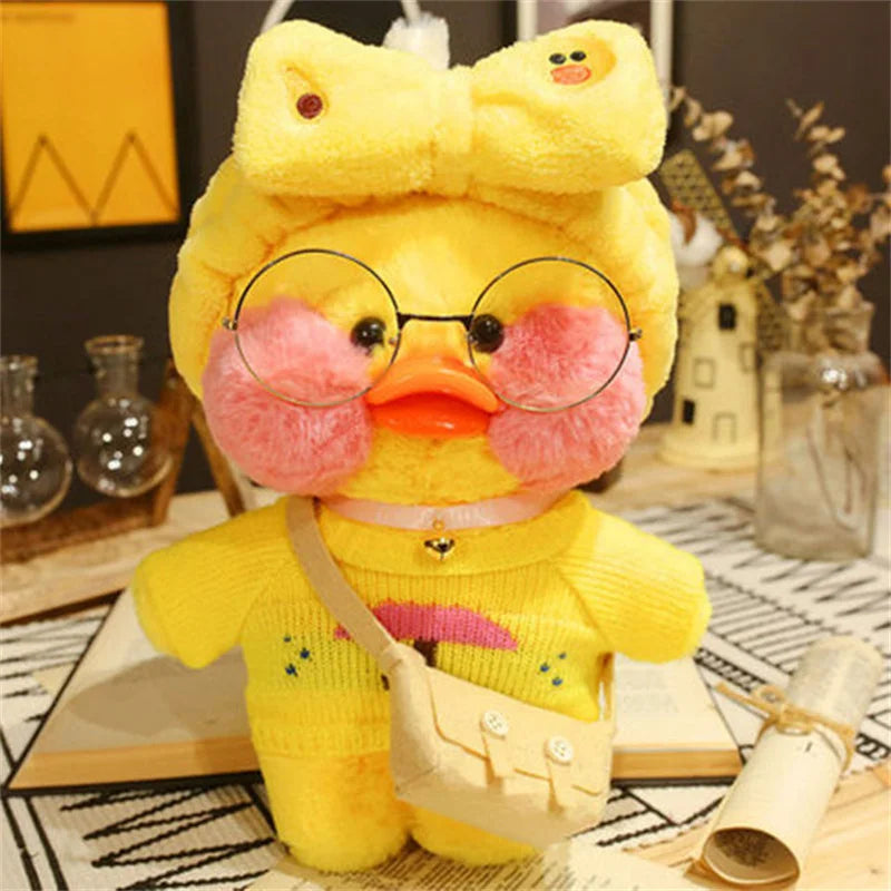 30cm Cute Lalafanfan Yellow Cafe Ducks Stuffed Soft Toy Kawaii Soothing Toys Aminal Dolls Pillow For Gril Kids Brithday Gifts