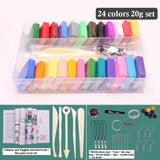 32 Color 3D Clay Plasticine Portable Box New Clay Creative Puzzle Tool Set Polymer Modeling Clay Oven Bake Clay 24pc Clay Mold