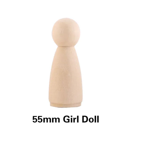 Wooden Doll Peg Baby Teether DIY Color Painting Peg Dolls Unfinished Wood Blank Male & Female Doll Bodies Decoration Toys