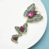 Wuli&baby Big Rhinestone Butterfly Brooches For Women Vintage Palace Style 3 Butterfly Insects Party Casual Brooch Pins Gifts