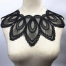 1 Pc Black Flower Neckline Collar Lace Applique Fabric for Fabric Apparel Sewing On Home Textiles For Dress Scrapbooking