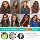 P4/27 Highlight Curly Hair Bundles With Closure 4x4 Transparent Lace Closure With Bundles Brazilian Ombre Honey Blonde Bundles