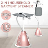 2000W Upright & Handheld Garment Steamer 1.8L Fabric Clothing Ironing Machine Wrinkle Remover 10 Gear Adjustable With Ironing