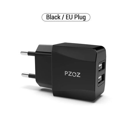 PZOZ Usb Charger Travel EU Plug 2a Fast Charging Adapter portable Dual Wall charger Mobile Phone cable For iphone Samsung xiaomi