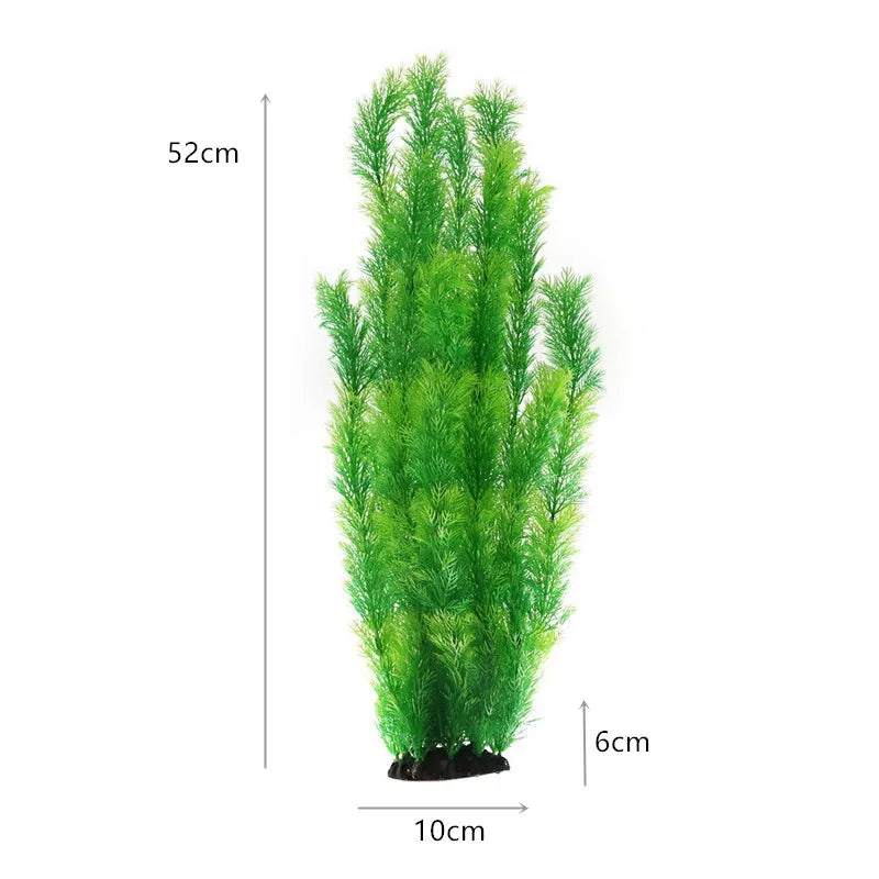 24-52cm Large Aquarium Plants Plastic Grass Fish Tank Decor Artificial Fake Water Plant Ornaments Aquarium Accessories